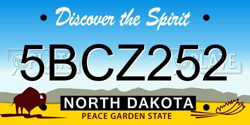 5BCZ252 North Dakota License Plate
