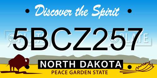 5BCZ257 North Dakota License Plate