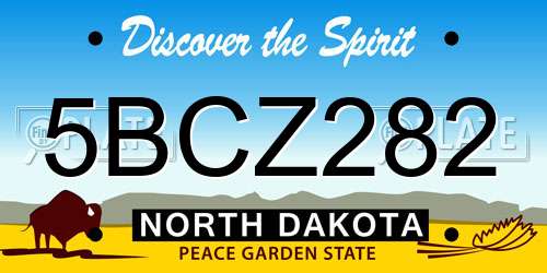 5BCZ282 North Dakota License Plate