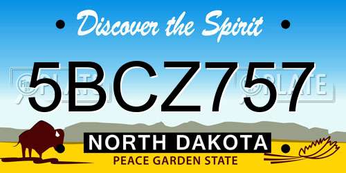 5BCZ757 North Dakota License Plate