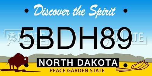 5BDH89 North Dakota License Plate
