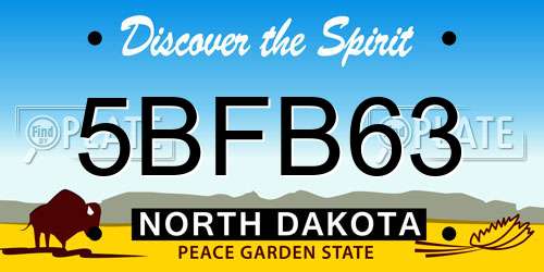 5BFB63 North Dakota License Plate