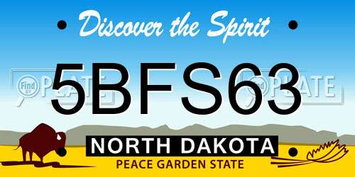 5BFS63 North Dakota License Plate