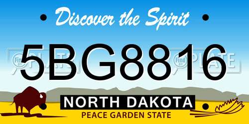 5BG8816 North Dakota License Plate