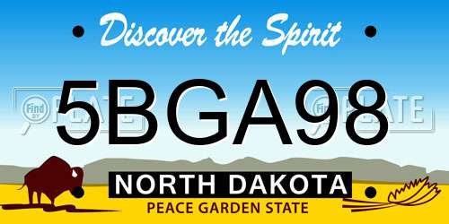 5BGA98 North Dakota License Plate