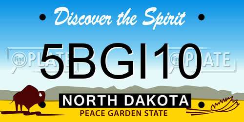 5BGI10 North Dakota License Plate