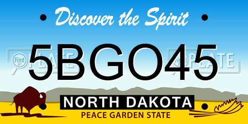 5BGO45 North Dakota License Plate