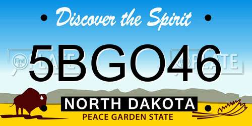 5BGO46 North Dakota License Plate