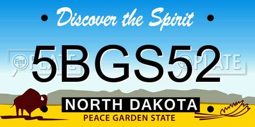 5BGS52 North Dakota License Plate