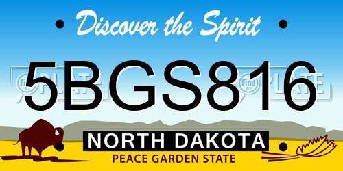 5BGS816 North Dakota License Plate