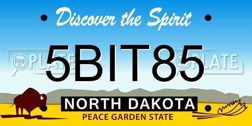 5BIT85 North Dakota License Plate