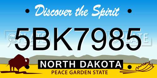 5BK7985 North Dakota License Plate