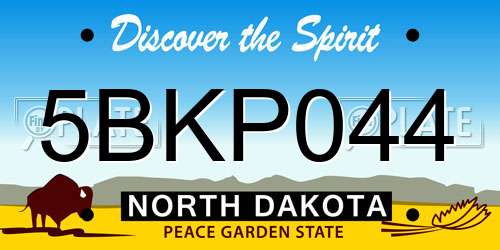 5BKP044 North Dakota License Plate