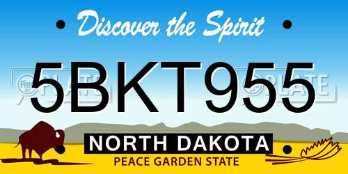 5BKT955 North Dakota License Plate