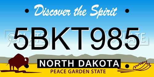 5BKT985 North Dakota License Plate