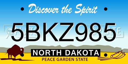5BKZ985 North Dakota License Plate