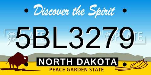 5BL3279 North Dakota License Plate