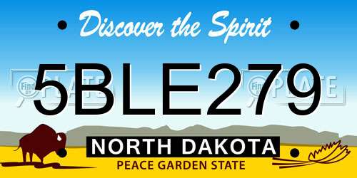 5BLE279 North Dakota License Plate