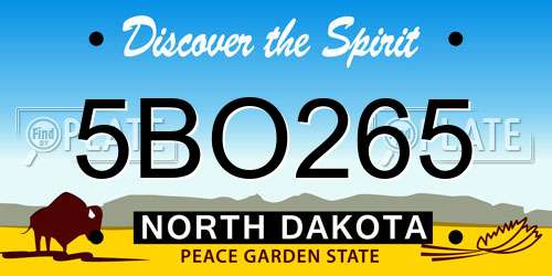 5BO265 North Dakota License Plate