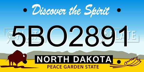 5BO2891 North Dakota License Plate