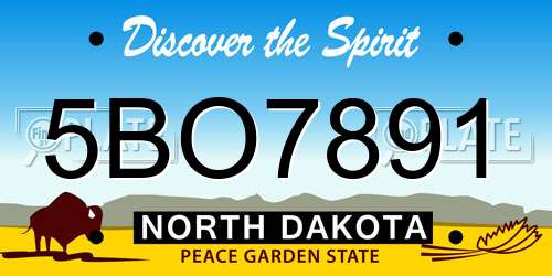5BO7891 North Dakota License Plate
