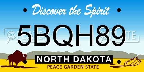 5BQH89 North Dakota License Plate