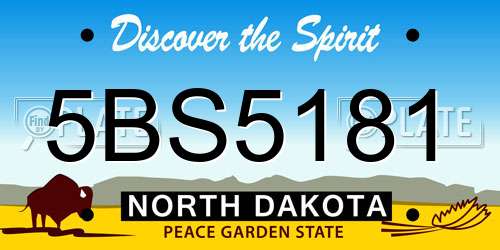 5BS5181 North Dakota License Plate