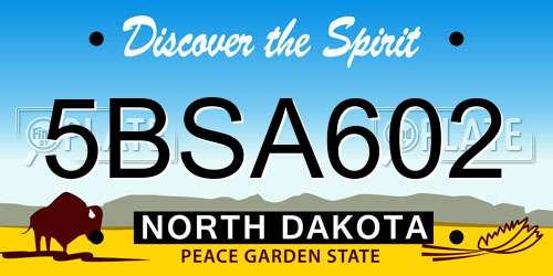 5BSA602 North Dakota License Plate