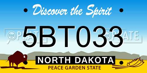 5BT033 North Dakota License Plate