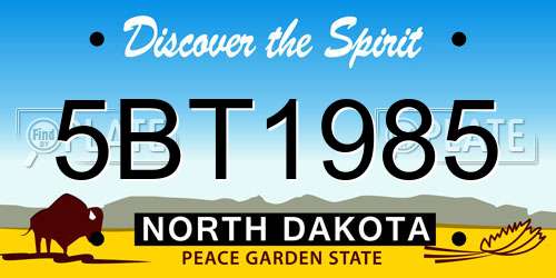 5BT1985 North Dakota License Plate