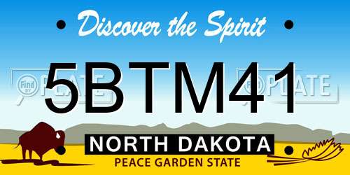 5BTM41 North Dakota License Plate
