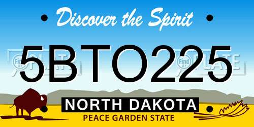 5BTO225 North Dakota License Plate