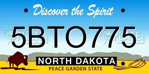 5BTO775 North Dakota License Plate