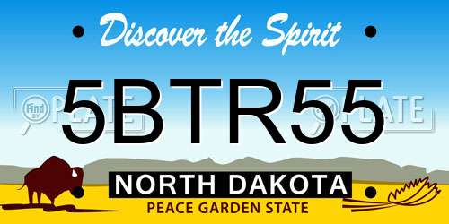 5BTR55 North Dakota License Plate