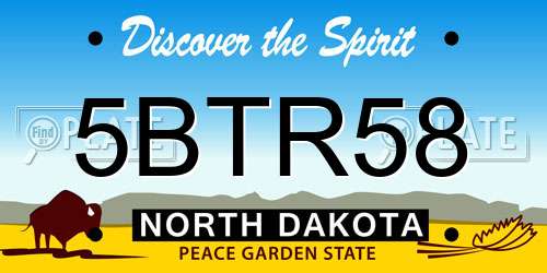 5BTR58 North Dakota License Plate