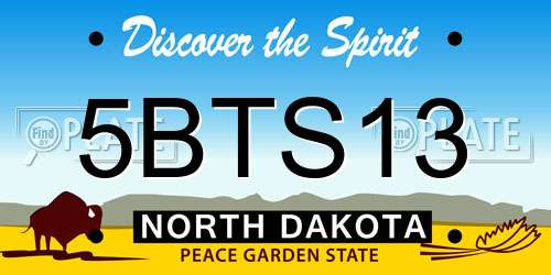 5BTS13 North Dakota License Plate