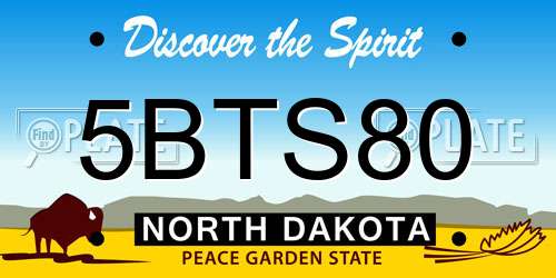5BTS80 North Dakota License Plate