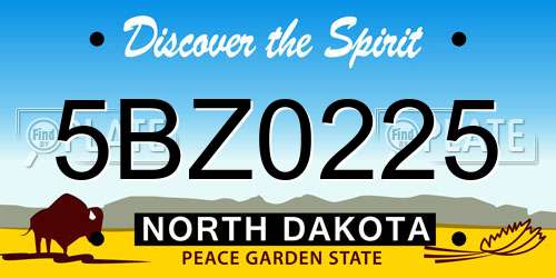5BZ0225 North Dakota License Plate