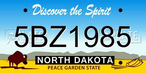 5BZ1985 North Dakota License Plate