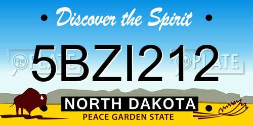 5BZI212 North Dakota License Plate