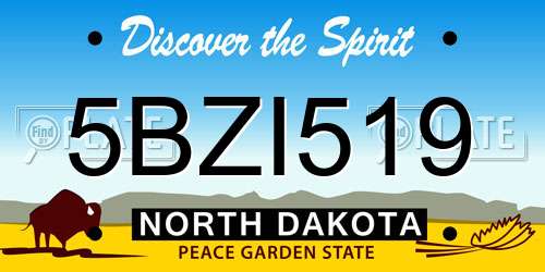 5BZI519 North Dakota License Plate
