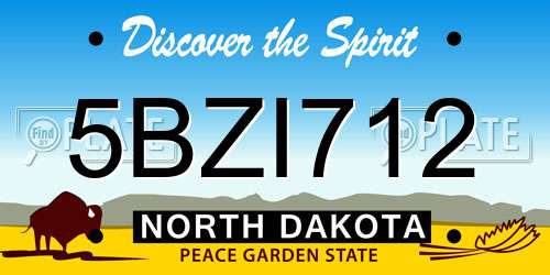 5BZI712 North Dakota License Plate