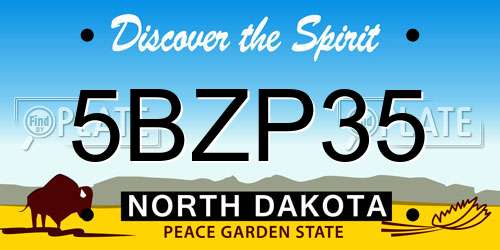 5BZP35 North Dakota License Plate