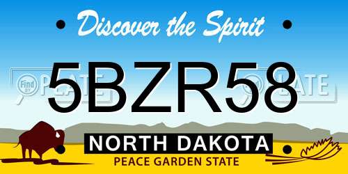 5BZR58 North Dakota License Plate
