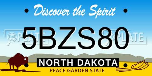 5BZS80 North Dakota License Plate