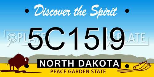 5C15I9 North Dakota License Plate