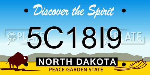 5C18I9 North Dakota License Plate
