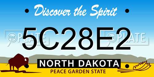 5C28E2 North Dakota License Plate
