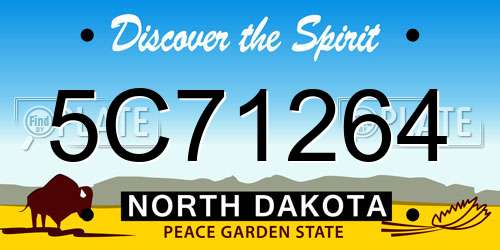 5C71264 North Dakota License Plate