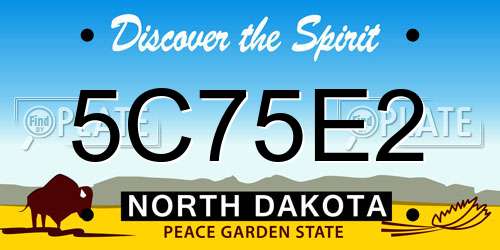 5C75E2 North Dakota License Plate